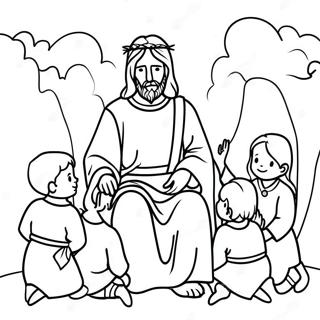 Jesus With Children Coloring Page 1191-953