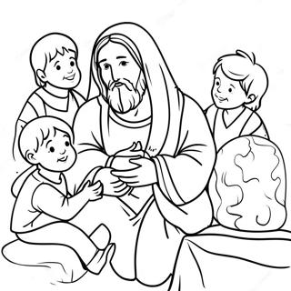 Jesus With Children Coloring Page 1191-954