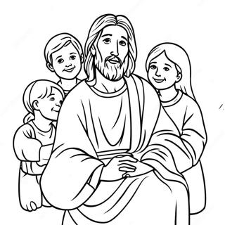 Jesus With Children Coloring Page 1191-955