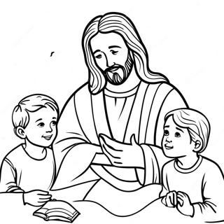 Jesus With Children Coloring Page 1191-956