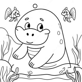 Happy Manatee With A Big Smile Coloring Page 11941-9357