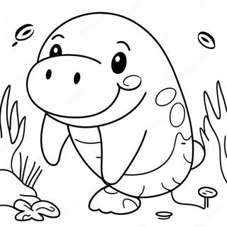 Happy Manatee With A Big Smile Coloring Page 11941-9358