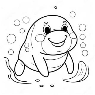 Happy Manatee With A Big Smile Coloring Page 11941-9359