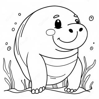 Happy Manatee With A Big Smile Coloring Page 11941-9360