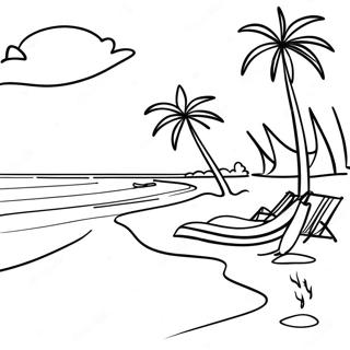 Summer Beach Scene Coloring Page 11-26