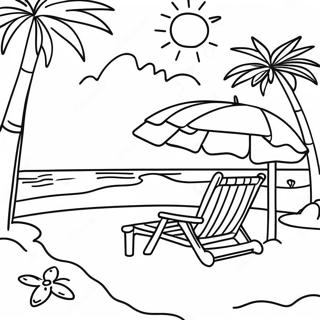 Summer Beach Scene Coloring Page 11-27