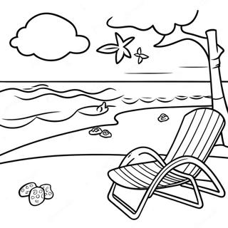 Summer Beach Scene Coloring Page 11-28