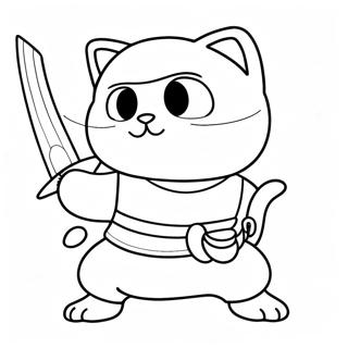 Cat Ninja Coloring Page 12140-9702