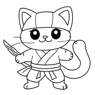 Cat Ninja Coloring Page 12140-9703