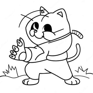 Adventurous Cat Ninja Coloring Page 12141-9514