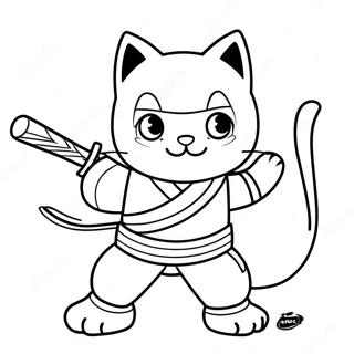 Adventurous Cat Ninja Coloring Page 12141-9516