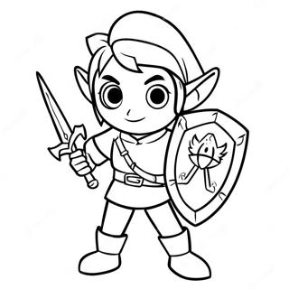 Link In Heroic Pose Coloring Page 121-109