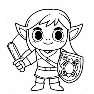 Link In Heroic Pose Coloring Page 121-110