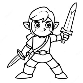 Link In Heroic Pose Coloring Page 121-112