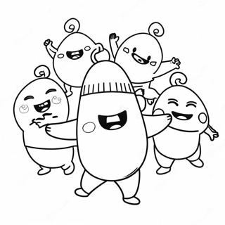 Funny Oddbods Dancing Coloring Page 12271-9625