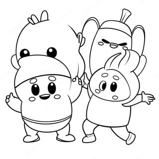 Funny Oddbods Dancing Coloring Page 12271-9627