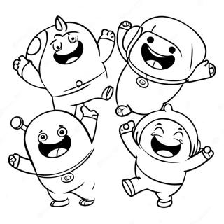 Grappige Oddbods Dansen Kleurplaat 12271-9628