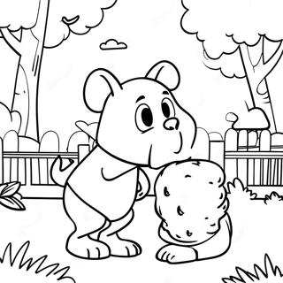 Chip And Potato Playing In The Park Coloring Page 12291-9646