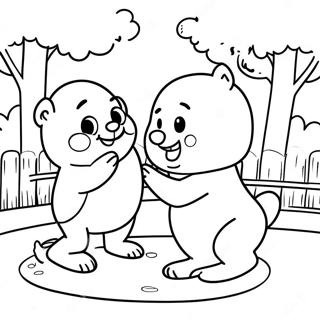 Chip And Potato Playing In The Park Coloring Page 12291-9647