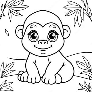 Schattige Baby Gorilla Kleurplaat 1231-983