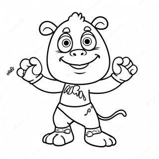 Bam Bam With Colorful Background Coloring Page 12341-9698