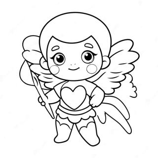 Página Para Colorear De Cupido Lindo Con Flechas De Corazón 12361-9694