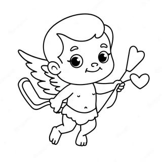 Kalp Okları Ile Sevimli Cupid Boyama Sayfası 12361-9696