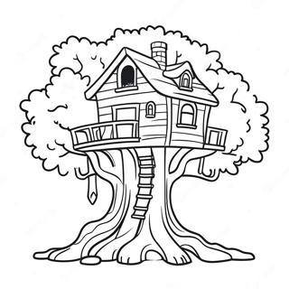 Treehouse Coloring Pages