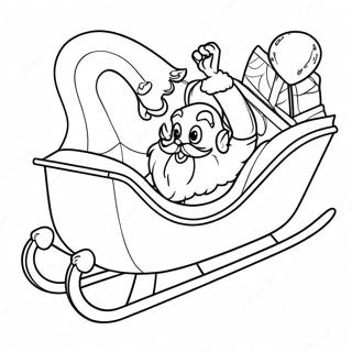 Challenging Santa Claus In Sleigh Coloring Page 12411-9746