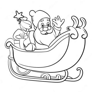 Challenging Santa Claus In Sleigh Coloring Page 12411-9748