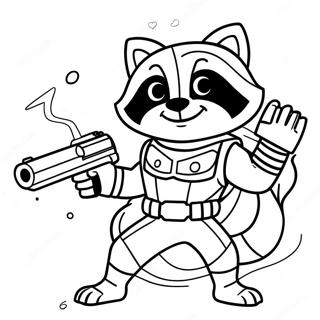 Rocket Raccoon With Blasters Coloring Page 1251-1000