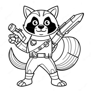 Rocket Raccoon With Blasters Coloring Page 1251-997