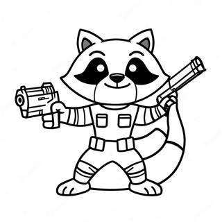 Rocket Raccoon With Blasters Coloring Page 1251-999