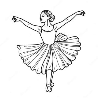 Realistic Ballerina In Elegant Pose Coloring Page 12520-9817