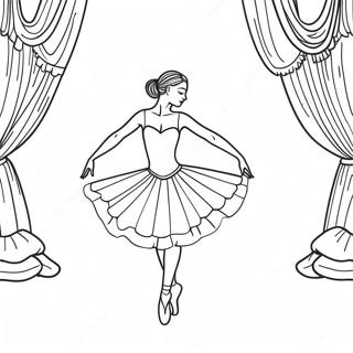 Realistic Ballerina In Elegant Pose Coloring Page 12520-9818