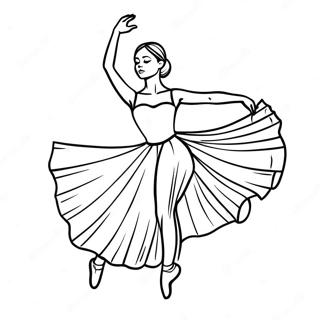 Realistic Ballerina In Elegant Pose Coloring Page 12520-9819