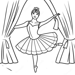 Realistic Ballerina In Elegant Pose Coloring Page 12520-9820