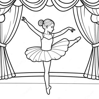 Graceful Ballerina Dancing On Stage Coloring Page 12521-9846