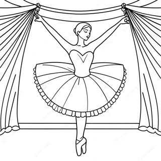 Graceful Ballerina Dancing On Stage Coloring Page 12521-9847