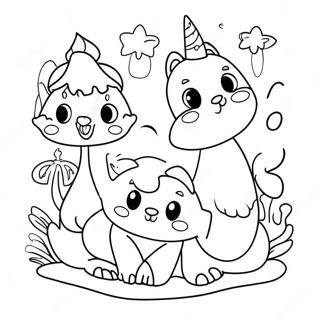 Reverse Coloring Page With Whimsical Animals 12540-9829