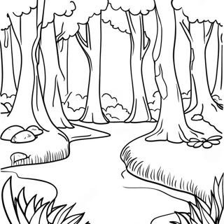 Reverse Coloring Page Featuring Enchanted Forest 12541-9837