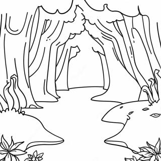 Reverse Coloring Page Featuring Enchanted Forest 12541-9838