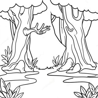 Reverse Coloring Page Featuring Enchanted Forest 12541-9839