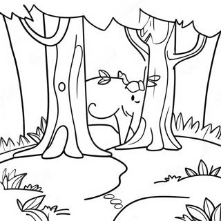 Reverse Coloring Page Featuring Enchanted Forest 12541-9840