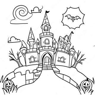 Spooky Halloweentown Castle Coloring Page 12561-9862