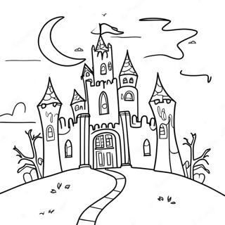 Spooky Halloweentown Castle Coloring Page 12561-9863