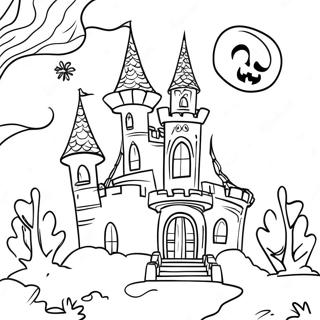 Spooky Halloweentown Castle Coloring Page 12561-9864