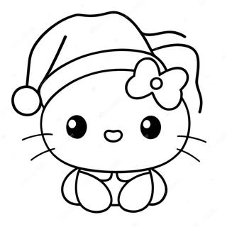 Hello Kitty In Einem Weihnachtsmannhut Ausmalbild 12581-9870