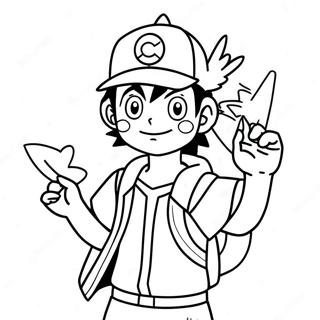 Ash Ketchum With Pikachu Coloring Page 12591-9902