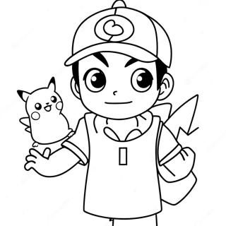 Ash Ketchum With Pikachu Coloring Page 12591-9903